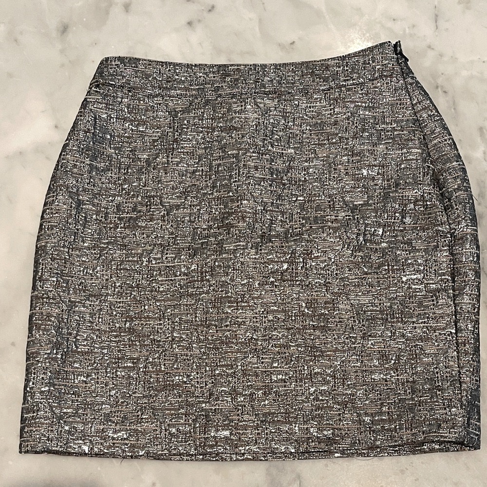 Banana Republic Metallic Silver Skirt